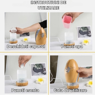 Aromatizator Difuzor Uleiuri Esentiale Cupidon 100 ml pentru Aromaterapie Bej