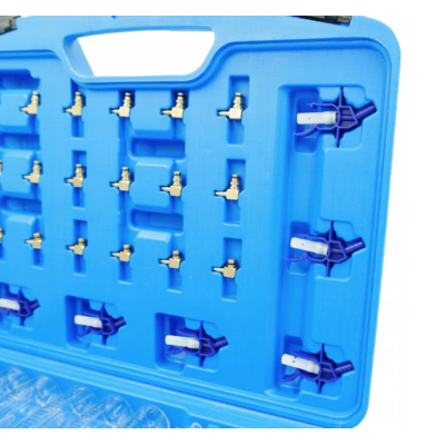 Trusa 36 piese Tester presiune injectoare 6 eprubete 24 de adaptoare 6 recipiente cu tub