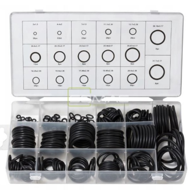 Cutie 220 piese Garnituri oringuri negre cauiciuc 