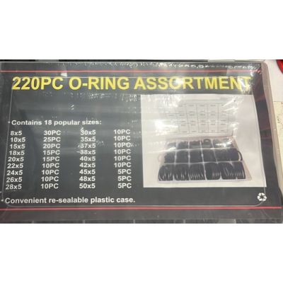 Cutie 220 piese Garnituri oringuri negre cauiciuc 