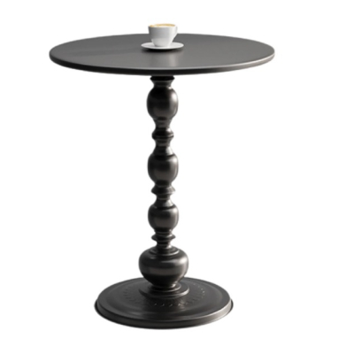 Masuta rotunda pentru cafea fier 52x38cm NEGRU