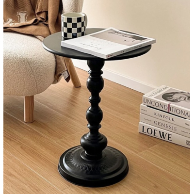 Masuta rotunda pentru cafea fier 52x38cm NEGRU