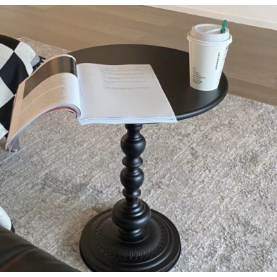 Masuta rotunda pentru cafea fier 52x38cm NEGRU