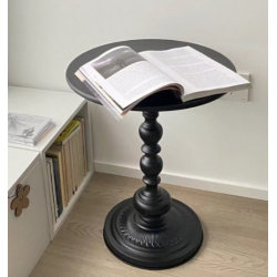 Masuta rotunda pentru cafea fier 52x38cm NEGRU