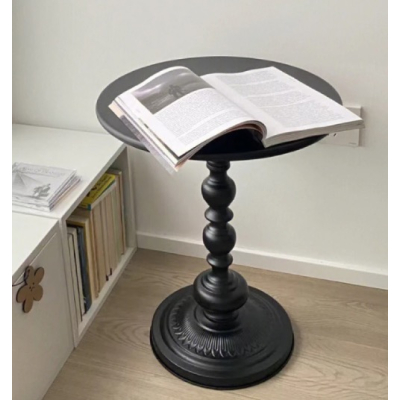 Masuta rotunda pentru cafea fier 52x38cm NEGRU