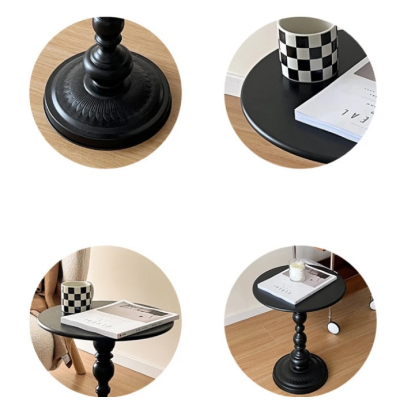 Masuta rotunda pentru cafea fier 52x38cm NEGRU