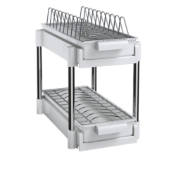 Scurgator vase cu 2 nivele sistem de glisare si scurgere a apei 38 x 20 x 31 cm alb