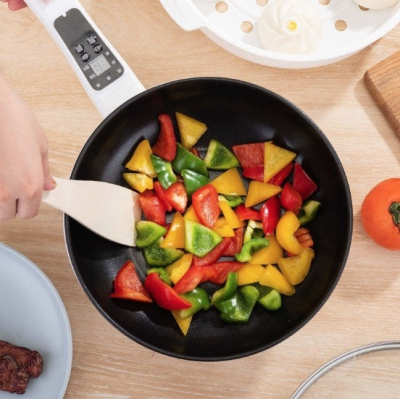 Tigaie electrica multifunctionala 2 in 1 cu capac 30cm capacitate 4L putere 1350W gatire fara aragaz