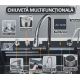 Chiuveta multifunctionala de bucatarie negru grafit cu 2 cascade robinet cascada afisaj digital temperatura 750x450