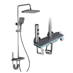 Set de dus inteligent pentru baie cu afisaj digital mixer pentru baie cu 4 functii dus tip ploaie si bideu