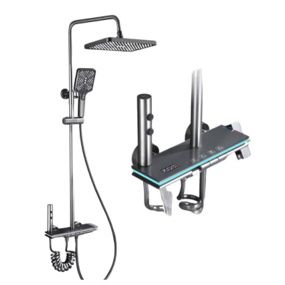Set de dus inteligent pentru baie cu afisaj digital mixer pentru baie cu 4 functii dus tip ploaie si bideu