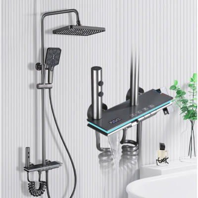 Set de dus inteligent pentru baie cu afisaj digital mixer pentru baie cu 4 functii dus tip ploaie si bideu