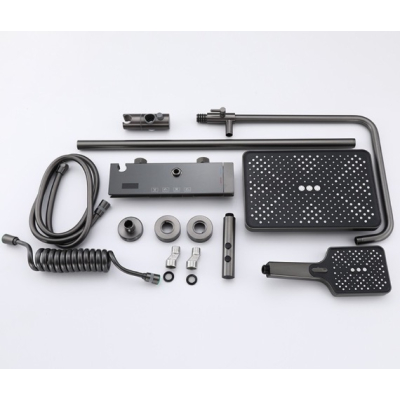 Set de dus inteligent pentru baie cu afisaj digital mixer pentru baie cu 4 functii dus tip ploaie si bideu