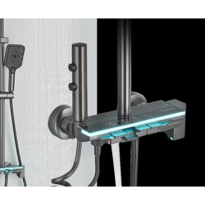 Set de dus inteligent pentru baie cu afisaj digital mixer pentru baie cu 4 functii dus tip ploaie si bideu
