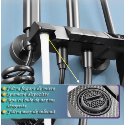 Set de dus smart cu afisaj LED control termostatic si 4 moduri pulverizare Tehnologie Avansata