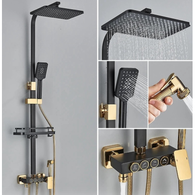 Set coloana de dus PREMIUM cu design elegant in NEGRU si AURIU