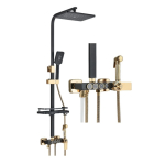 Set coloana de dus PREMIUM cu design elegant in NEGRU si AURIU