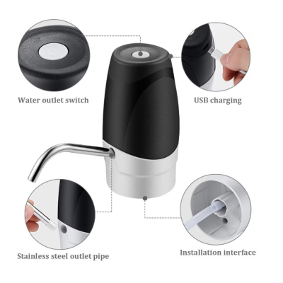 Pompa pentru sticle de apa USB reincarcabila portabila 2 pana la 5 galoane