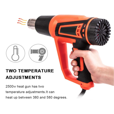 Pistol electric cu aer cald 220V de 2500W cu 2 tipuri de temperatura reglabila