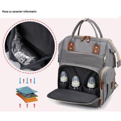 Rucsac multifunctional pentru Scutece Bebelusi atasabil pe manerul caruciorului ROZ
