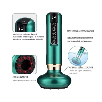 Aparat de masaj electric pentru reducerea celulitei 12 moduri 4 setari