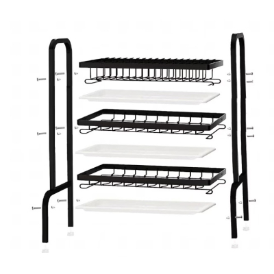 Scurgator vase pliabil pe 3 nivele uscator farfurii suport din Inox