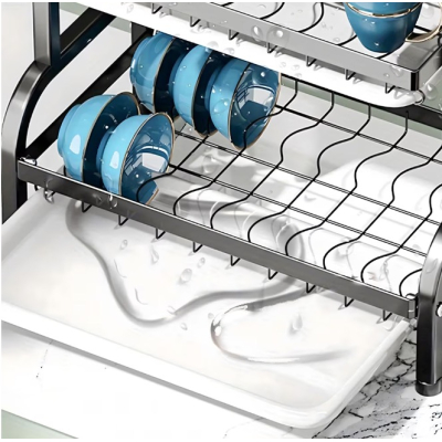 Scurgator vase pliabil pe 3 nivele uscator farfurii suport din Inox