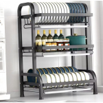 Scurgator vase pliabil pe 3 nivele uscator farfurii suport din Inox