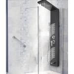 Panou de dus cu hidromasaj Inox Functie ploaie/cascada/jeturi masaj NEGRU MAT