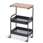 Raft de depozitare cu roti 3 nivele cu blocare mobil si versati