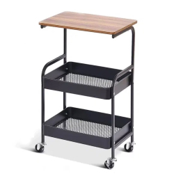 Raft de depozitare cu roti 3 nivele cu blocare mobil si versati