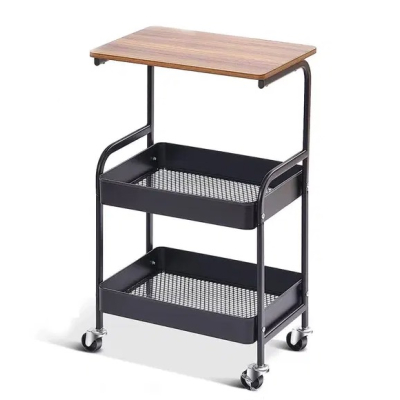 Raft de depozitare cu roti 3 nivele cu blocare mobil si versati