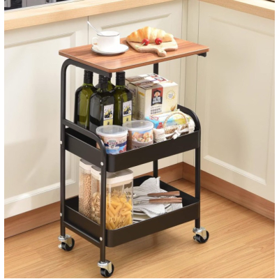 Raft de depozitare cu roti 3 nivele cu blocare mobil si versati