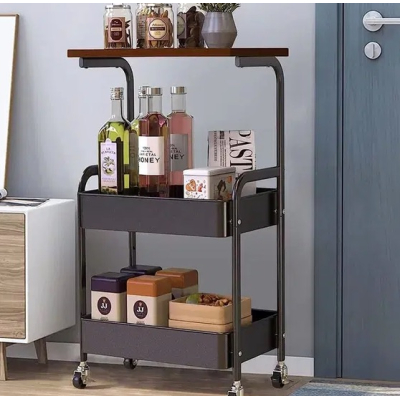 Raft de depozitare cu roti 3 nivele cu blocare mobil si versati