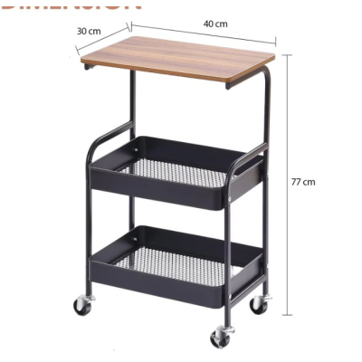 Raft de depozitare cu roti 3 nivele cu blocare mobil si versati