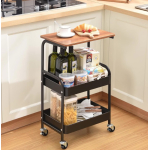 Raft de depozitare cu roti 3 nivele cu blocare mobil si versati