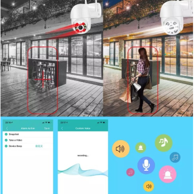 Camera de supraveghere video wireless pentru exterior rotatie 360 de grade mod de vedere nocturna