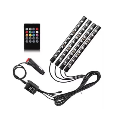 Lumini ambientale auto Q CD58 Kit interior LED RGB cu telecomanda Model 9 Led