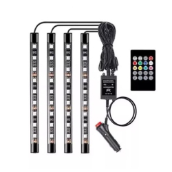 Lumini ambientale auto Q CD58 Kit interior LED RGB cu telecomanda Model 9 Led