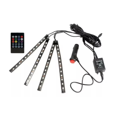 Lumini ambientale auto Q CD59 Kit interior LED RGB cu telecomanda Model 12 Led