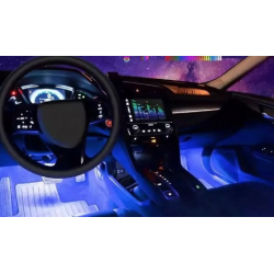 Lumini ambientale auto Q CD59 Kit interior LED RGB cu telecomanda Model 12 Led
