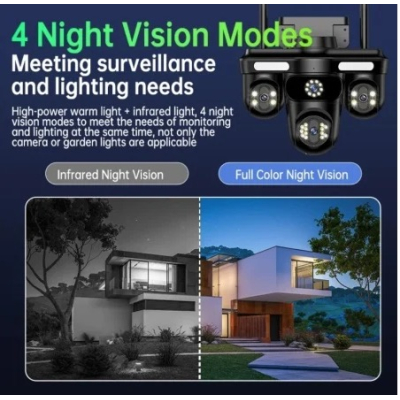 Camera de supraveghere 16MP cu 4 LENTILE senzor miscare alarma si alerte telefon