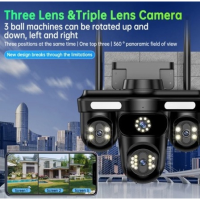 Camera de supraveghere 16MP cu 4 LENTILE senzor miscare alarma si alerte telefon