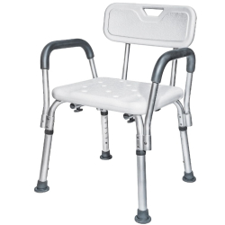 Scaun pentru baie cu suport brate ajustabil alb 57 x 46 x 70 / 84 cm