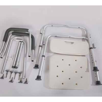 Scaun pentru baie cu suport brate ajustabil alb 57 x 46 x 70 / 84 cm