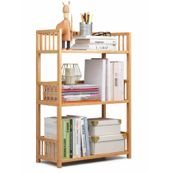 Biblioteca sufragerie raft carti din lemn de bambus 3 Rafturi 60 x 25 x 78cm