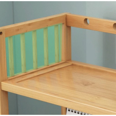 Biblioteca sufragerie raft carti din lemn de bambus 3 Rafturi 60 x 25 x 78cm