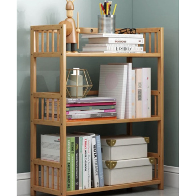Biblioteca sufragerie raft carti din lemn de bambus 3 Rafturi 60 x 25 x 78cm