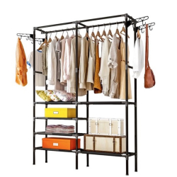 Suport dublu pentru umerase haine 170cm din metal si plastic 86x44cm