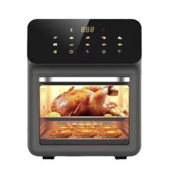 Friteuza premium cu aer cald 10L panou touch multifunctionala Negru/Gri